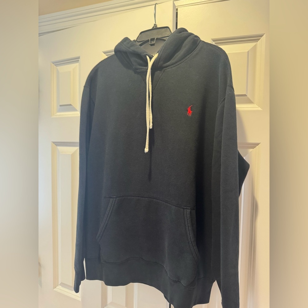 Ralph Lauren Black Hoodie with Red logo